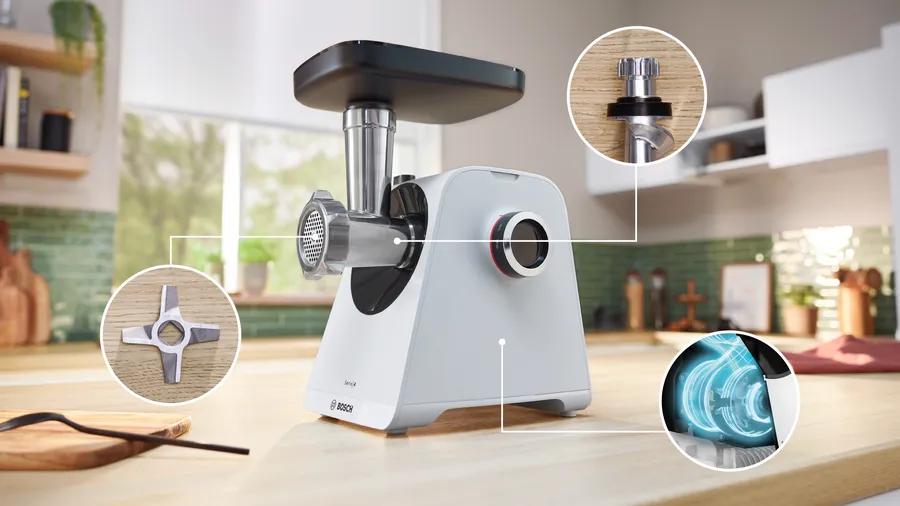 lưỡi dao thép không gỉ máy xay thịt Bosch MFWS420W Series 4