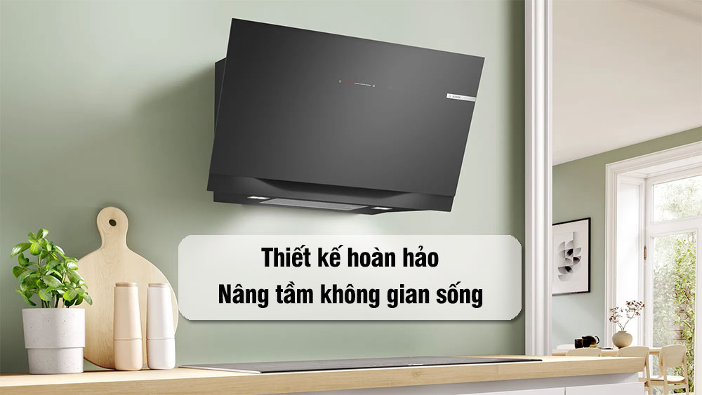 Máy hút mùi Bosch sử dụng bảng điều khiển cảm ứng mặt kính trang nhã