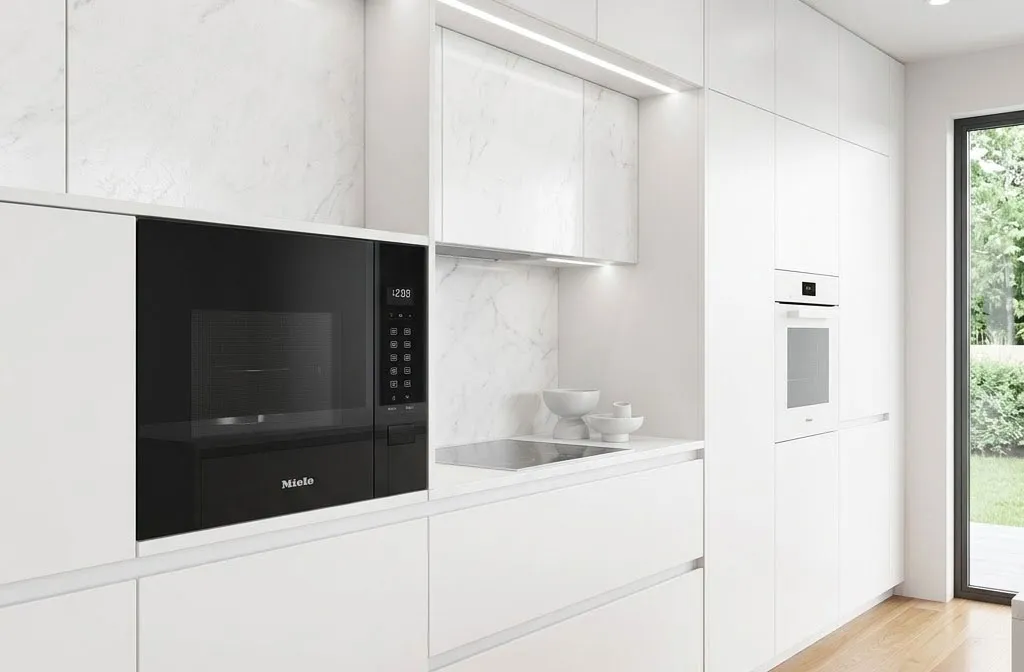 Lò nướng Miele đặt âm tủ trong không gian bếp sang trọng