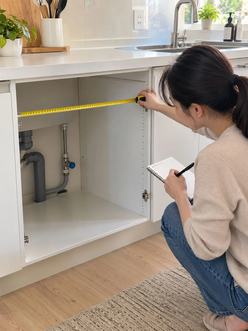Đo kích thước khoang tủ trước khi mua máy rửa bát