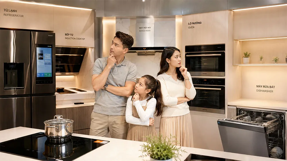 Gia đình bối rối khi lựa chọn thiết bị nhà bếp nhập khẩu