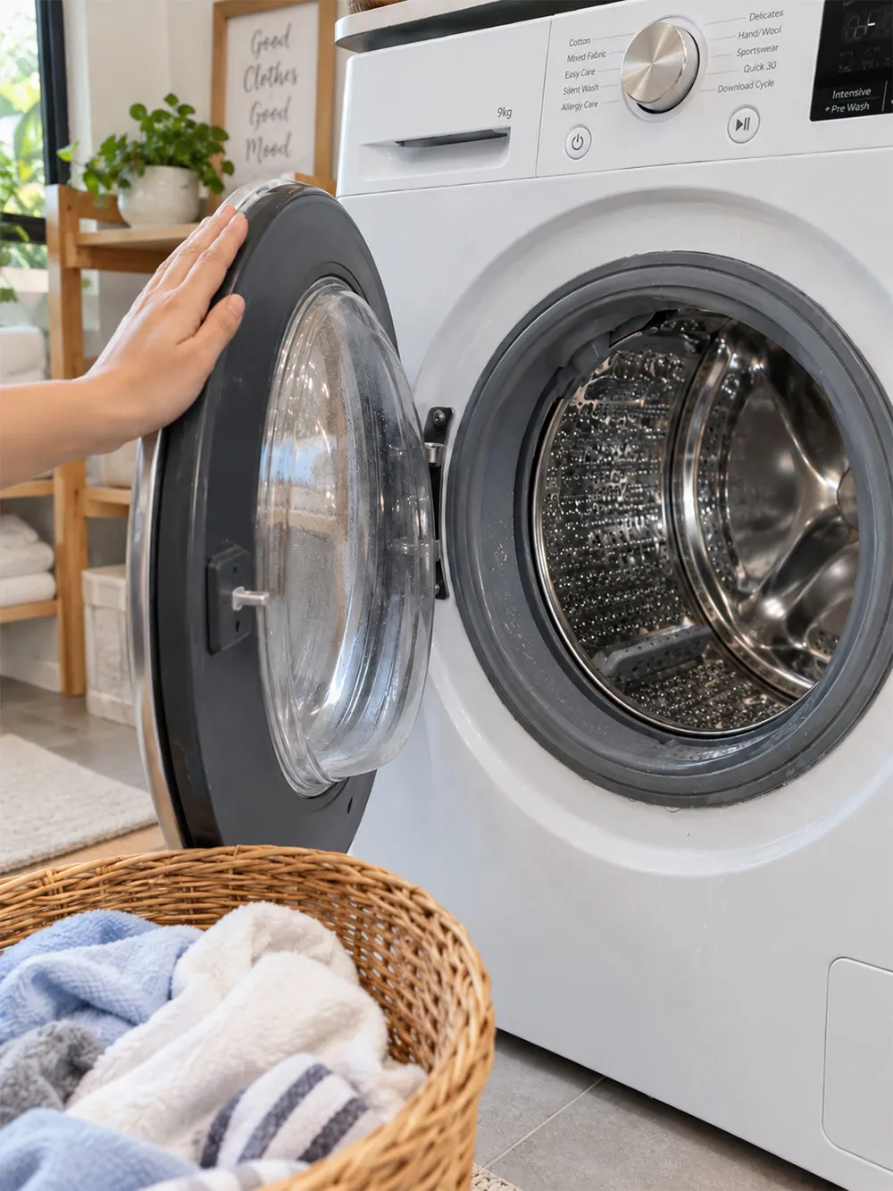 Đóng cửa máy giặt ngay sau khi lấy quần áo có thể khiến máy giặt nhanh có mùi