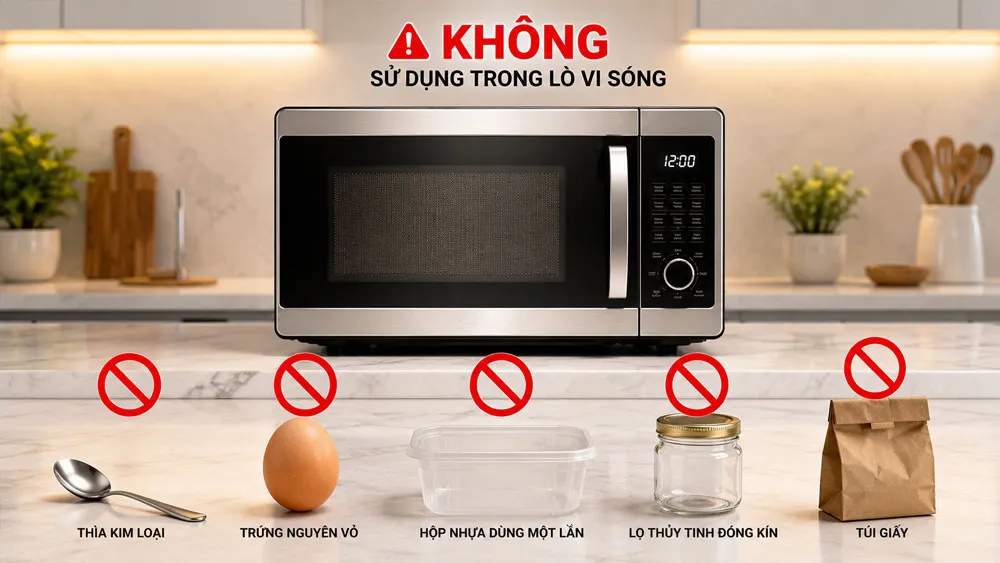 5 thứ tuyệt đối không được cho vào lò vi sóng