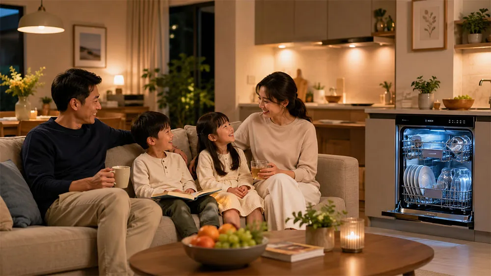 Máy rửa bát giúp gia đình tiết kiệm thời gian sau bữa ăn