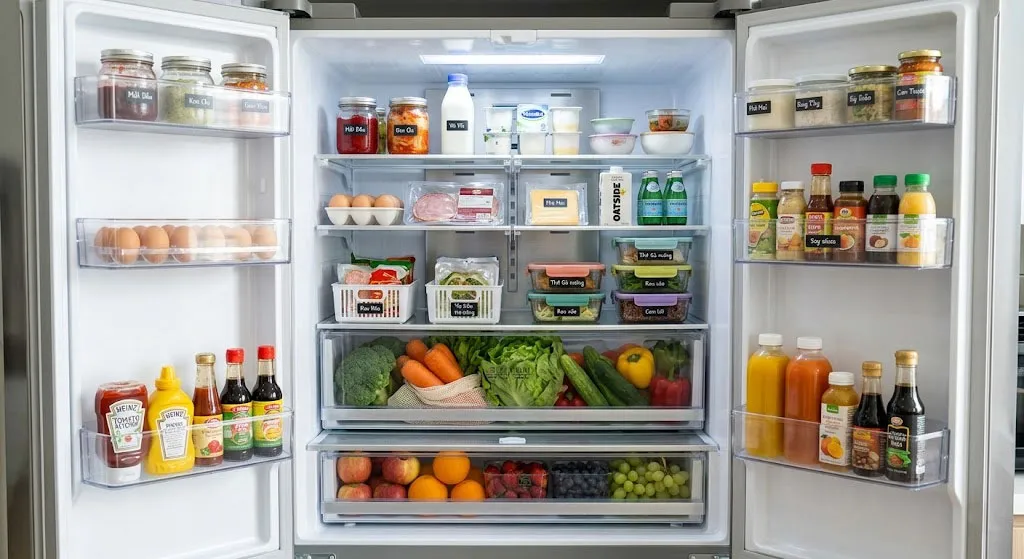 Cách sắp xếp thực phẩm khoa học trong tủ lạnh