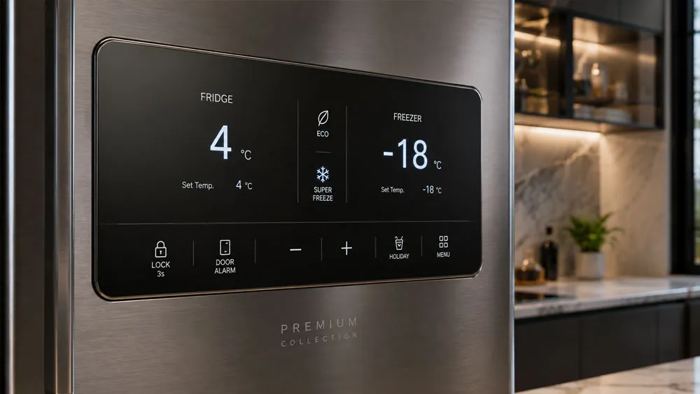 Điều chỉnh nhiệt độ tủ lạnh cao cấp để bảo quản thực phẩm