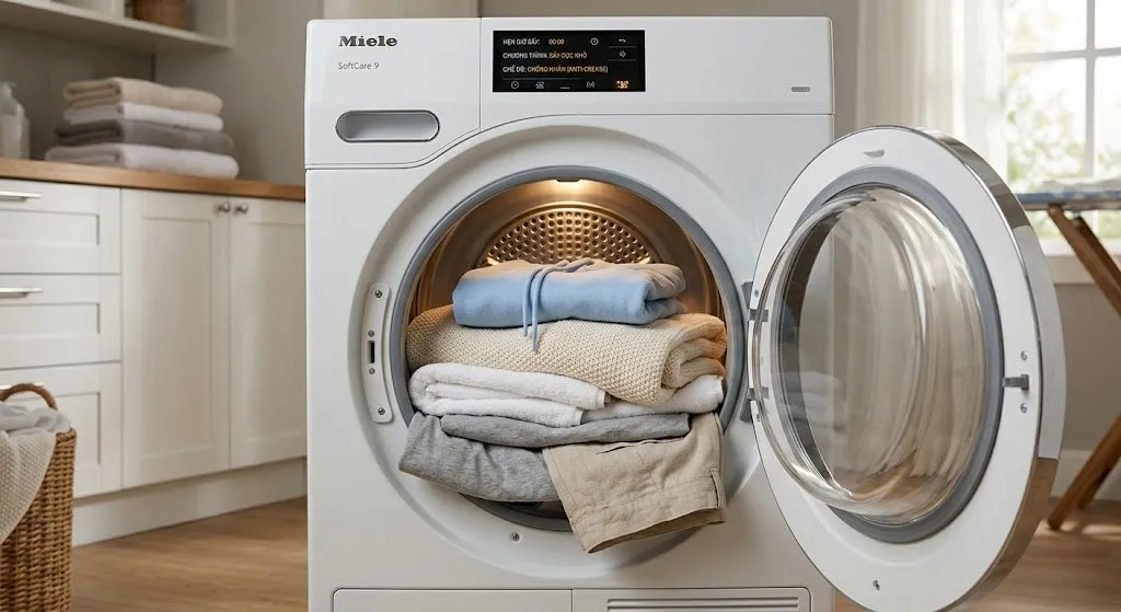 Quần áo sau khi sấy mềm mại không nhăn