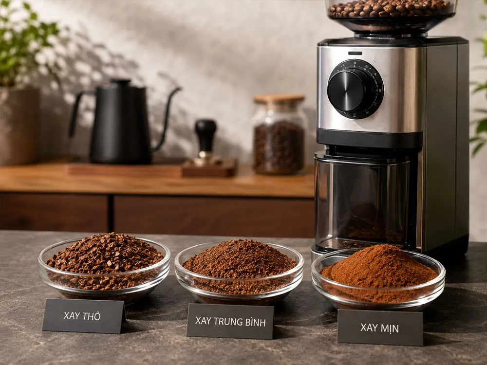 Độ xay cà phê ảnh hưởng đến hương vị khi pha