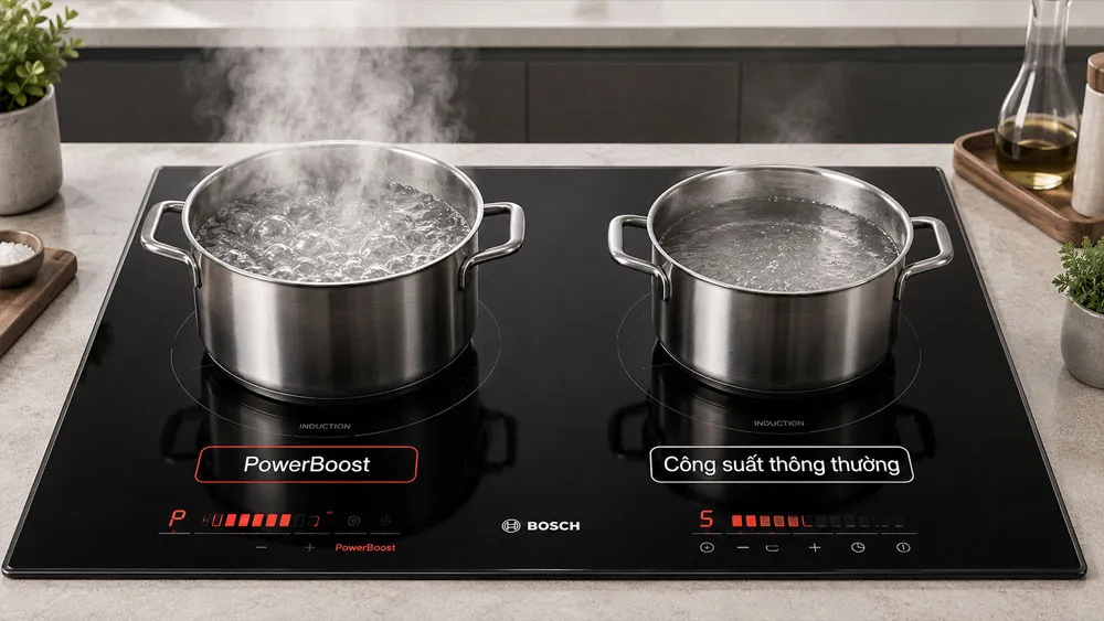 So sánh tốc độ đun nước bằng PowerBoost và mức nhiệt thông thường
