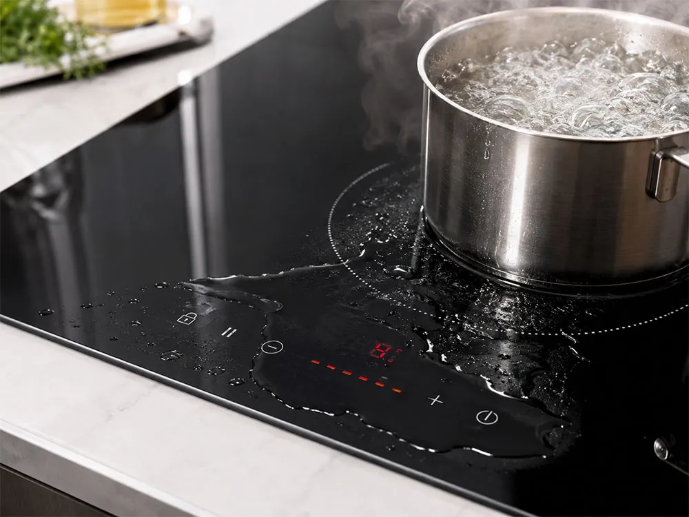 Nước tràn khiến bếp từ tự động ngắt