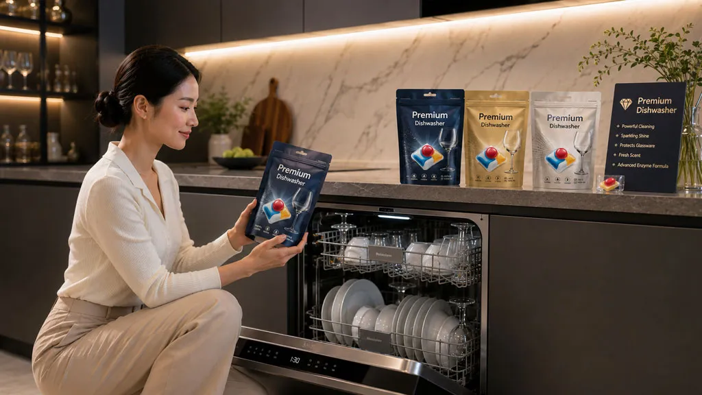 Người dùng chọn viên rửa bát chuyên dụng cho máy rửa bát cao cấp