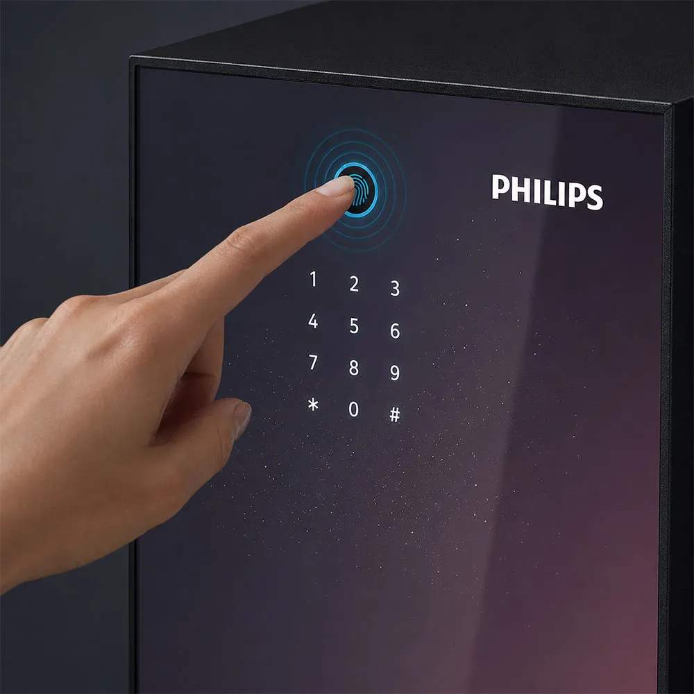 Bảng điều khiển cảm ứng và công nghệ mở khóa vân tay Philips SBX501 4C0