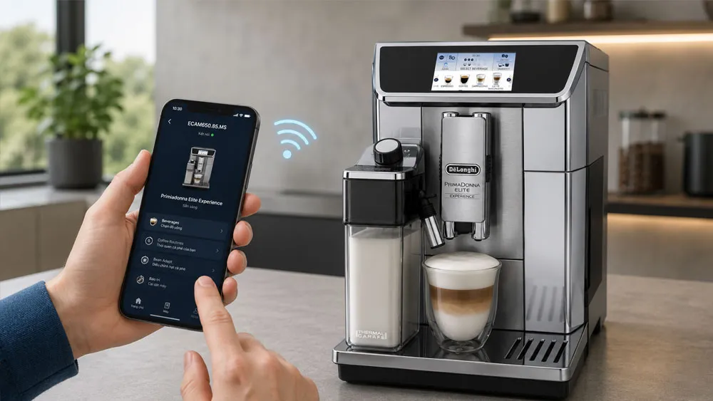 Kết nối ứng dụng Coffee Link trên Delonghi ECAM650.85.MS