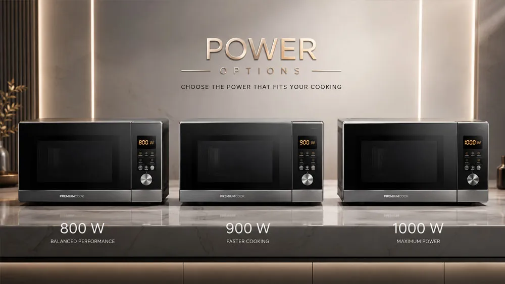 So sánh các mức công suất lò vi sóng 800 W 900 W và 1000 W