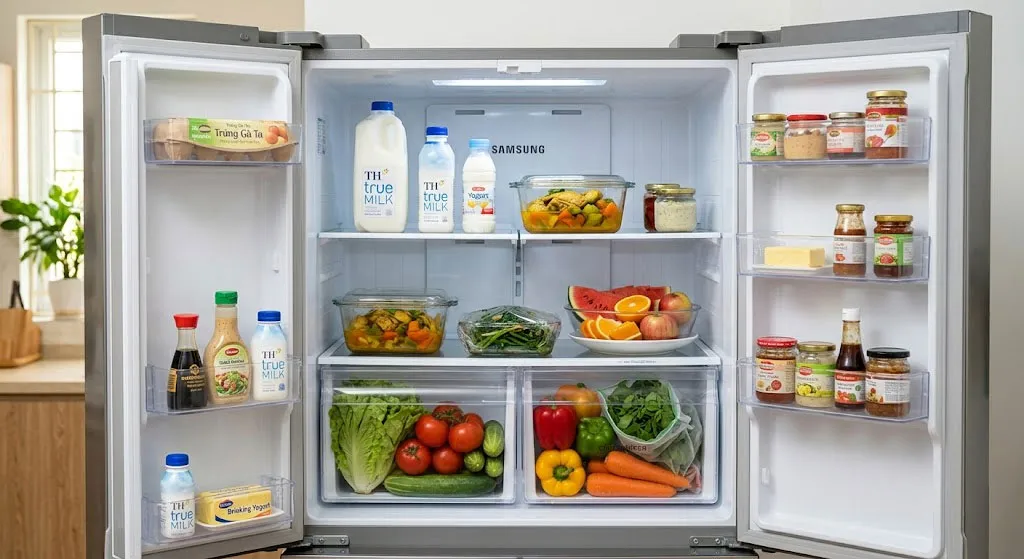 Tủ lạnh chứa thực phẩm vừa đủ tối ưu hiệu suất
