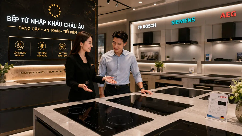 Tư vấn lựa chọn bếp từ nhập khẩu châu Âu tại showroom