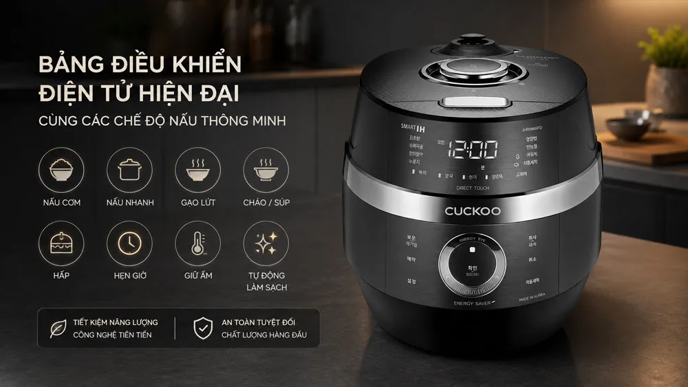 Bảng điều khiển điện tử thông minh của nồi cơm điện cuckoo