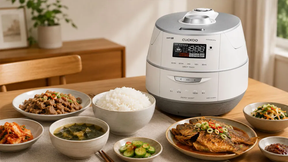 Cơm trắng dẻo thơm được nấu bằng nồi cơm điện cao tần áp suất kép Cuckoo