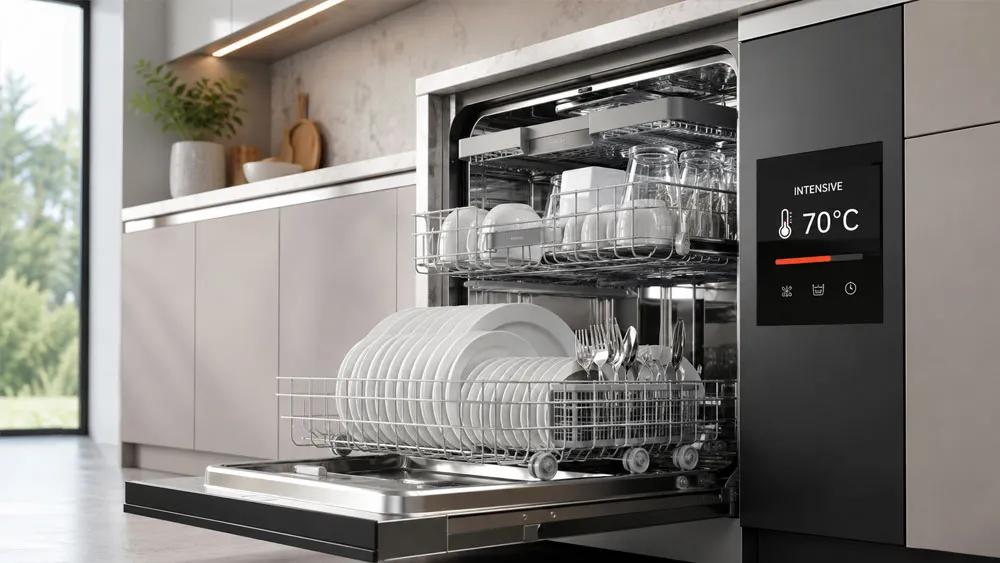 Máy rửa bát hỗ trợ làm sạch bát đĩa bằng nhiệt độ cao