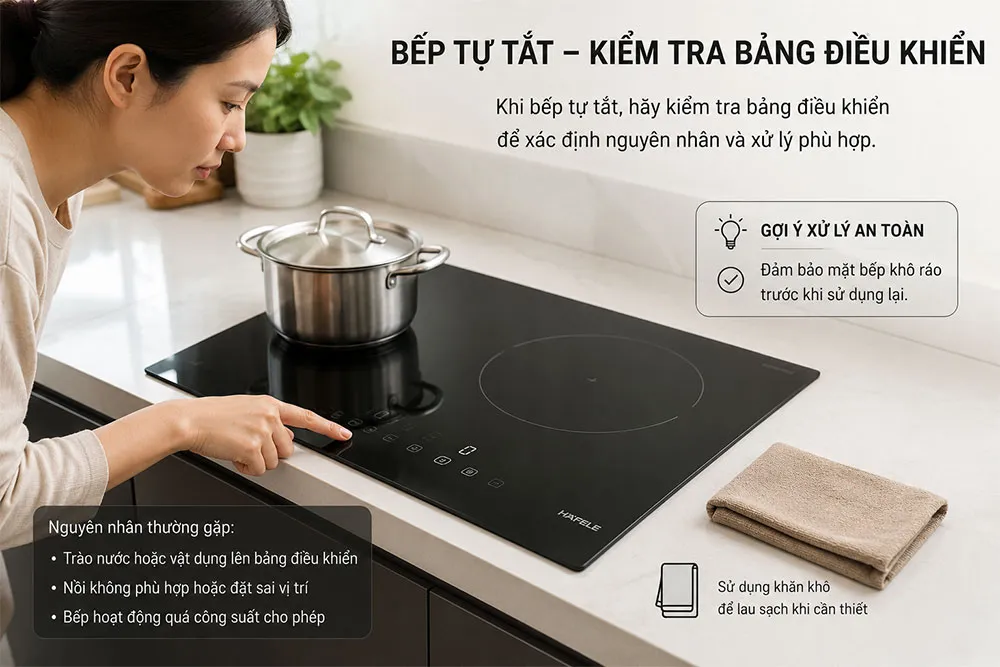 Kiểm tra nguyên nhân bếp từ đang nấu lại tự tắt