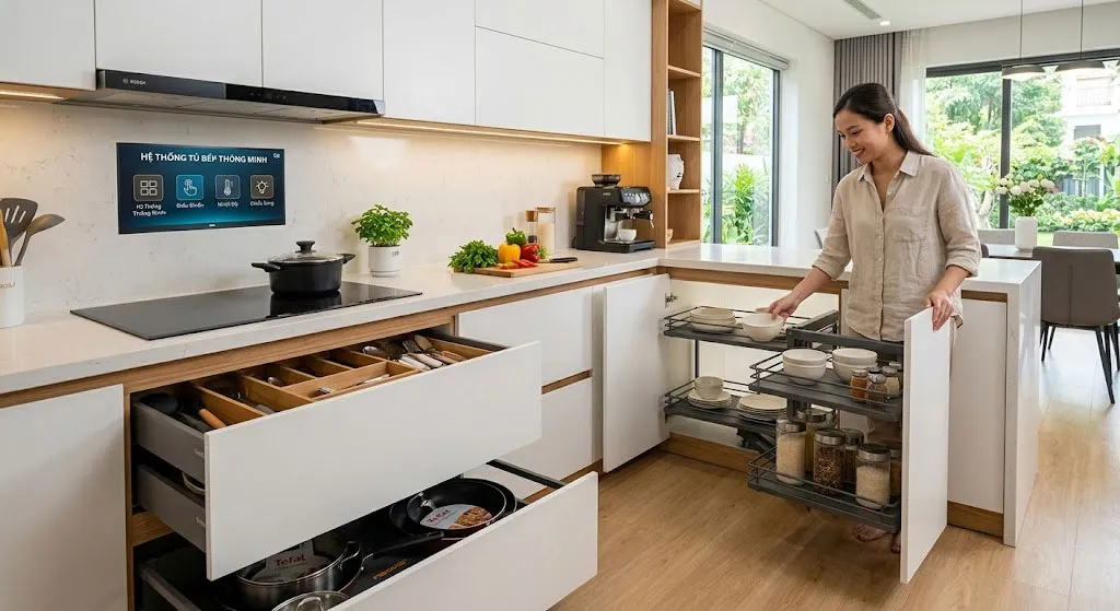 tu bep thong minh voi he thong luu tru toi uu