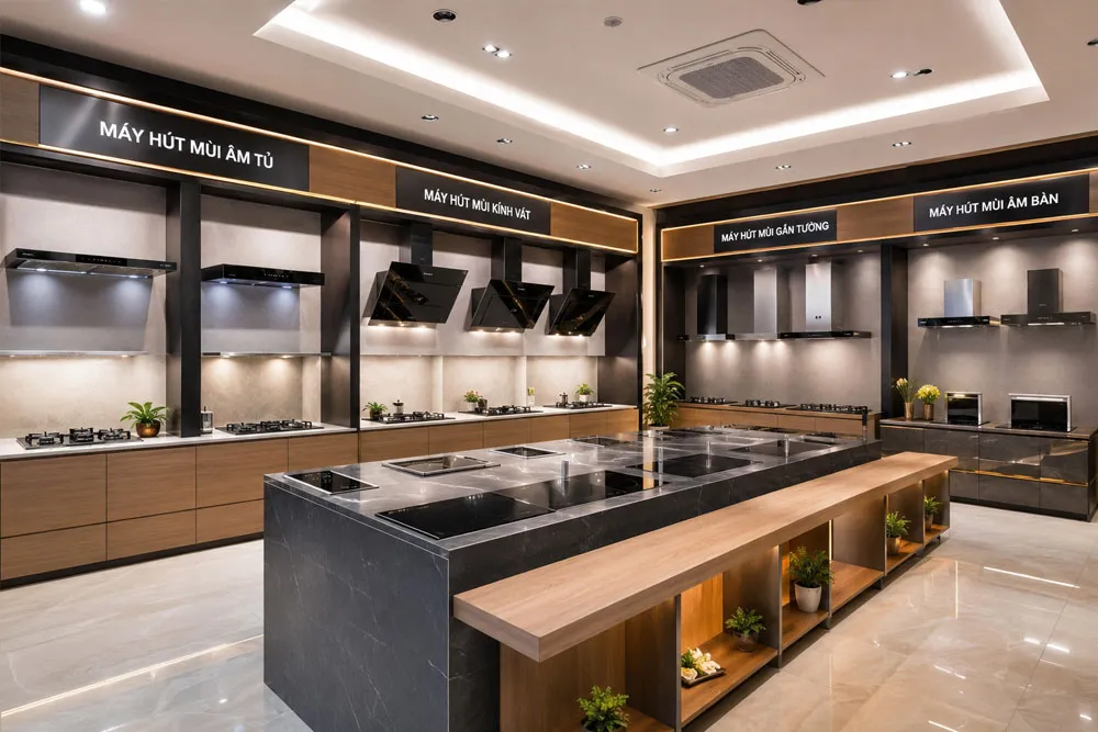 Các loại máy hút mùi hiện đại cho không gian bếp