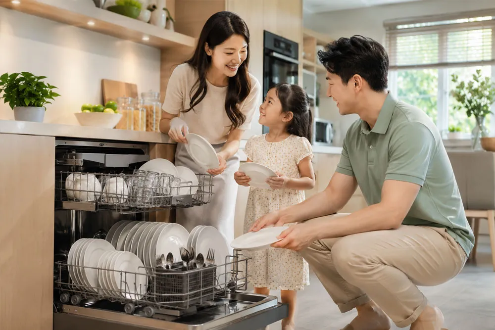 Máy rửa bát giúp gia đình tiết kiệm thời gian và công sức