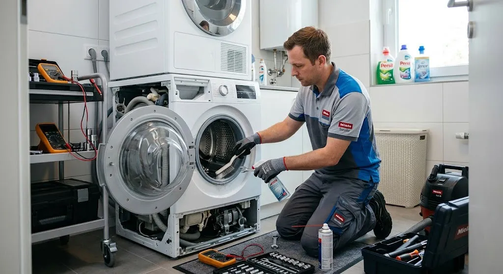 Kỹ thuật viên vệ sinh máy giặt định kỳ