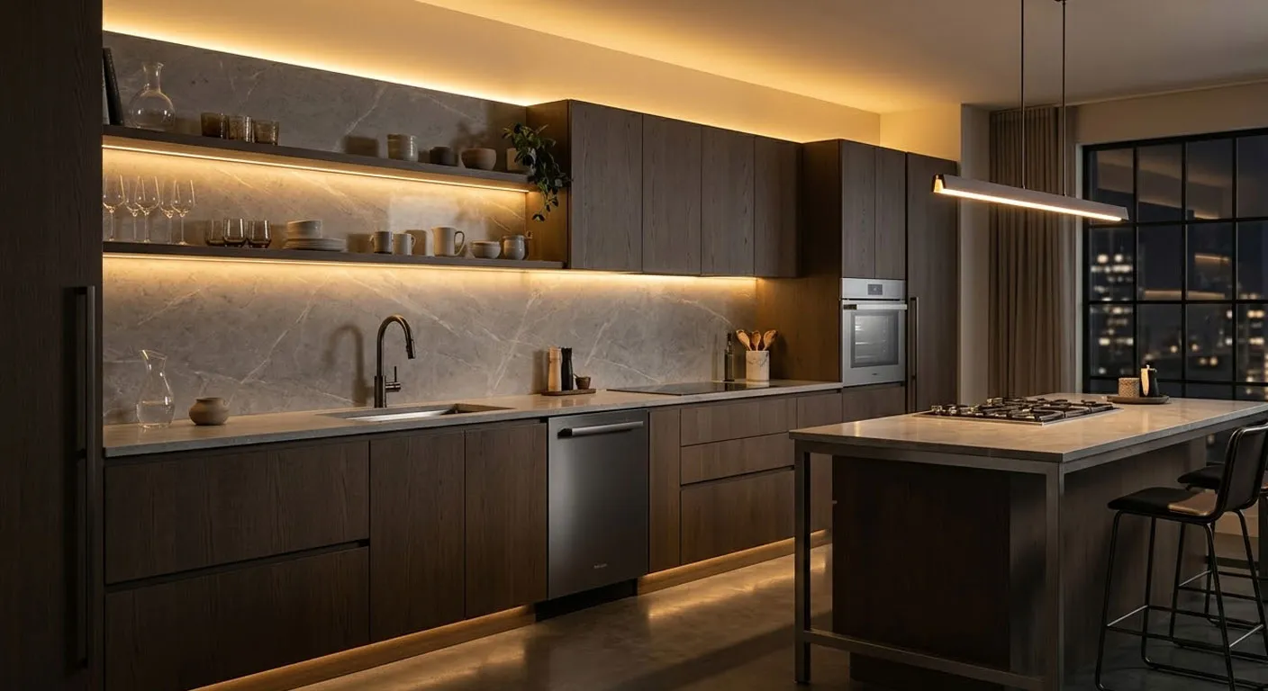 Máy rửa bát cao cấp với thiết kế sang trọng trong căn bếp hiện đại