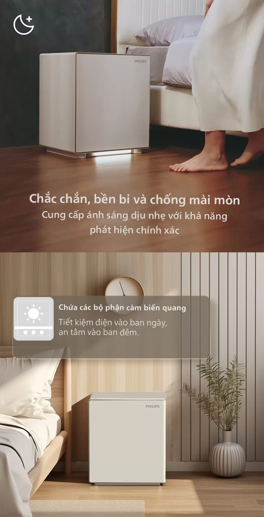 Hệ thống đèn cảm biến ban đêm là một tiện ích được tích hợp trên Philips SBX300