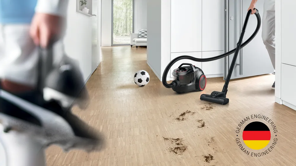 Bosch BGS21WPOW sở hữu thiết kế hiện đại với gam màu mạnh mẽ