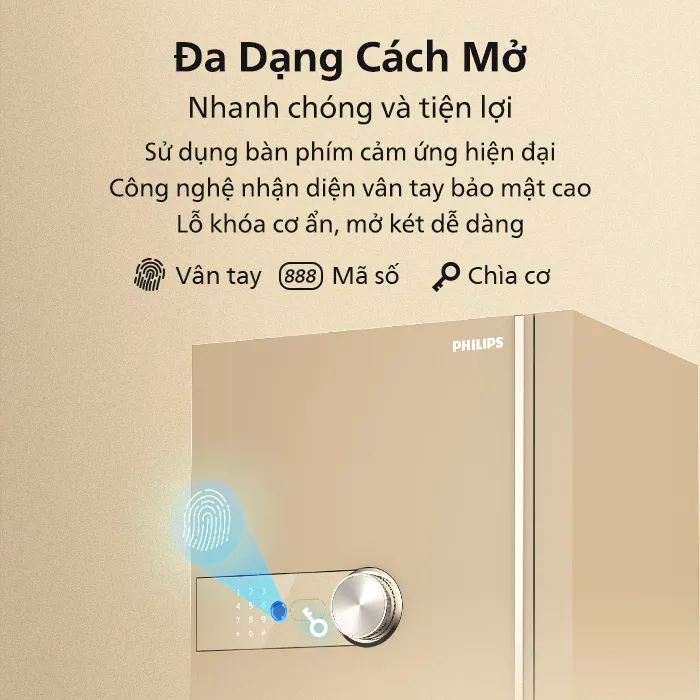 Két sắt Philips SBX202 tích hợp ba phương thức mở khóa