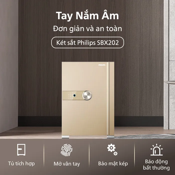 Philips SBX202 sử dụng thiết kế tay nắm âm thay cho kiểu tay nắm nhô ra