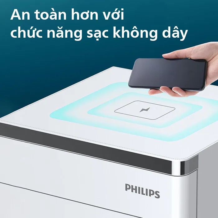Két sắt Philips SBX301 còn được tích hợp công nghệ sạc không dây ngay trên bề mặt