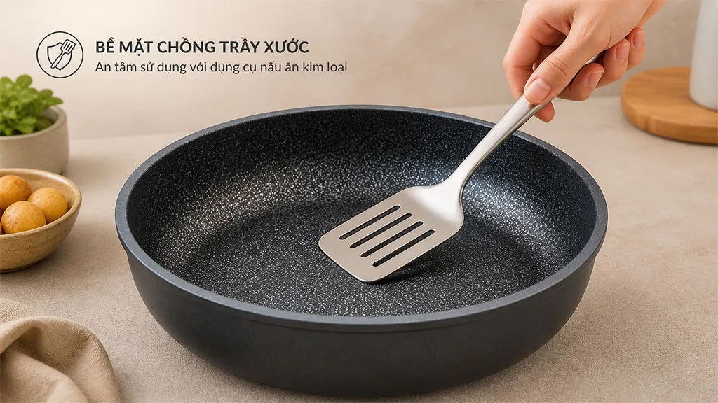 Be mat chao chong tray xuoc khi su dung