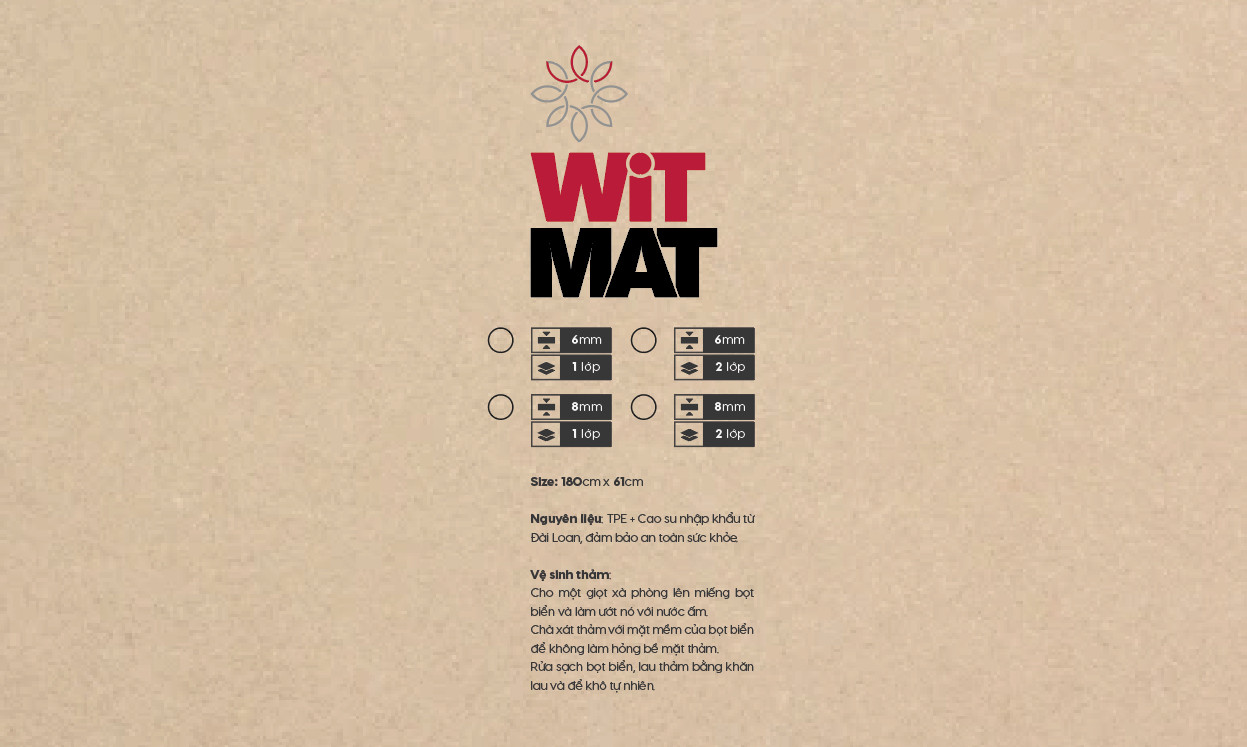 Thảm Wit-Mat 8mm/2 lớp