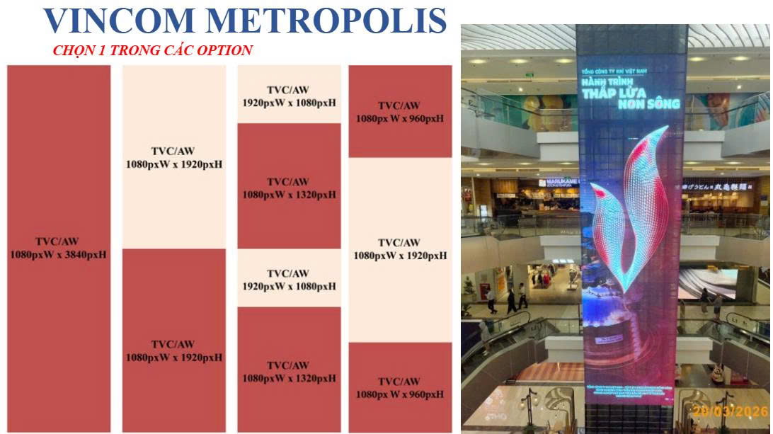 Sức Mạnh Vượt Trội Của LED Thông Tầng Tại Vincom Metropolis & Chuẩn File Phát Sóng