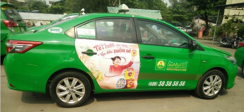 Dán decal xe Taxi