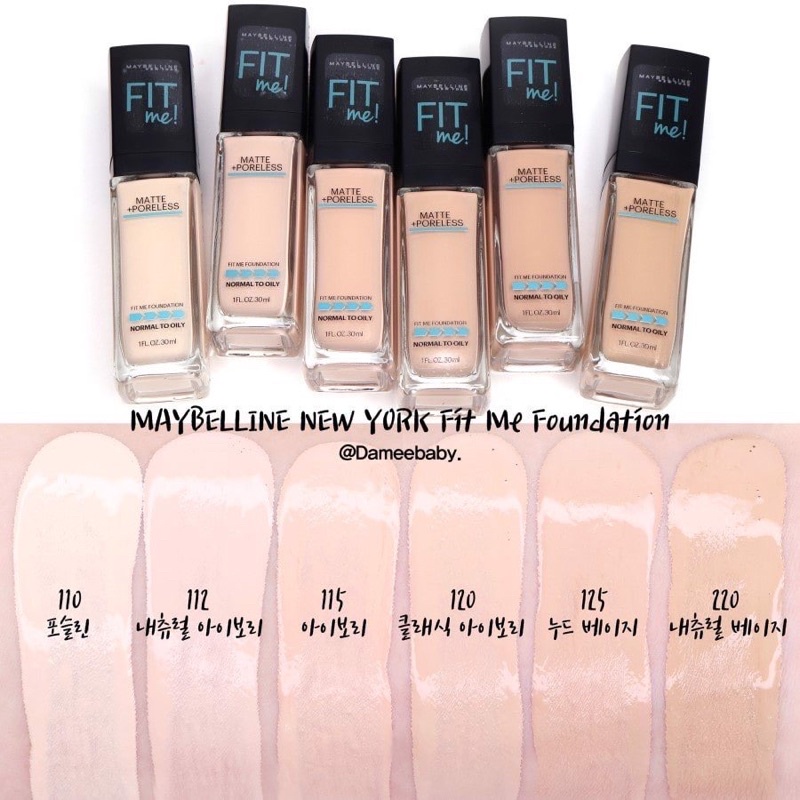 Kem Nền Maybelline Fit Me Mịn Nhẹ Kiềm Dầu Matte Poreless Foundation 30ml