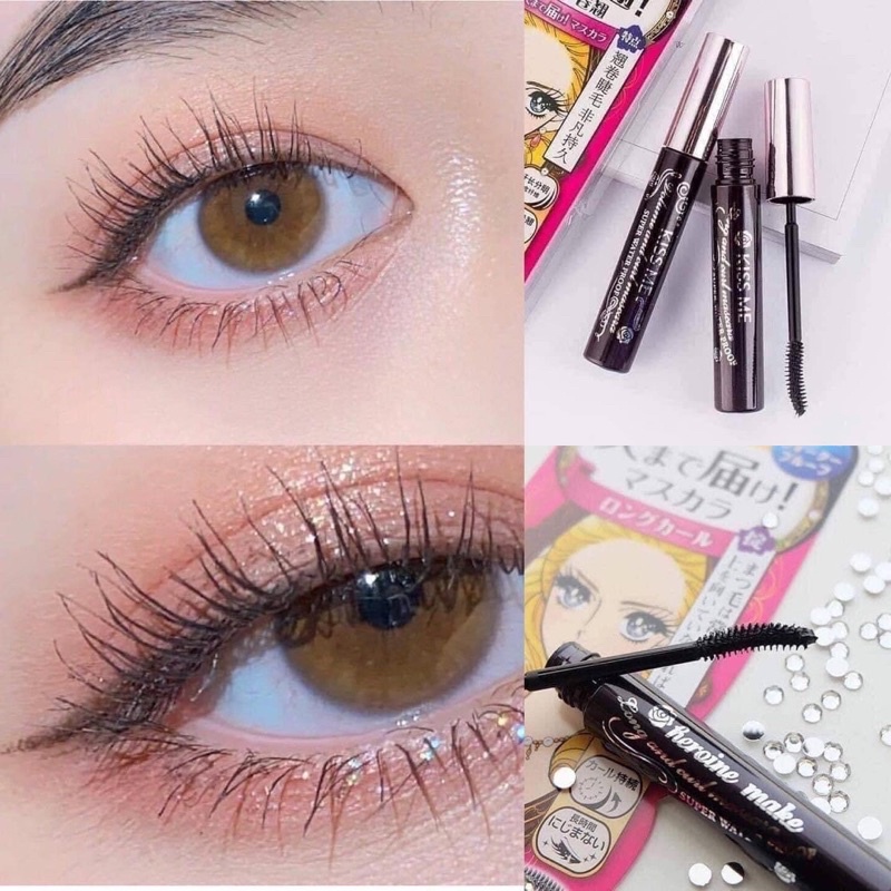 [FREE SHIP] Set Mascara Kẻ Mắt Kiss Me Không Lem Không Trôi