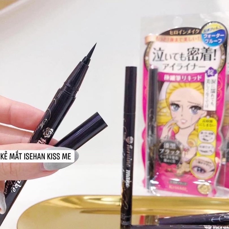 [FREE SHIP] Set Mascara Kẻ Mắt Kiss Me Không Lem Không Trôi