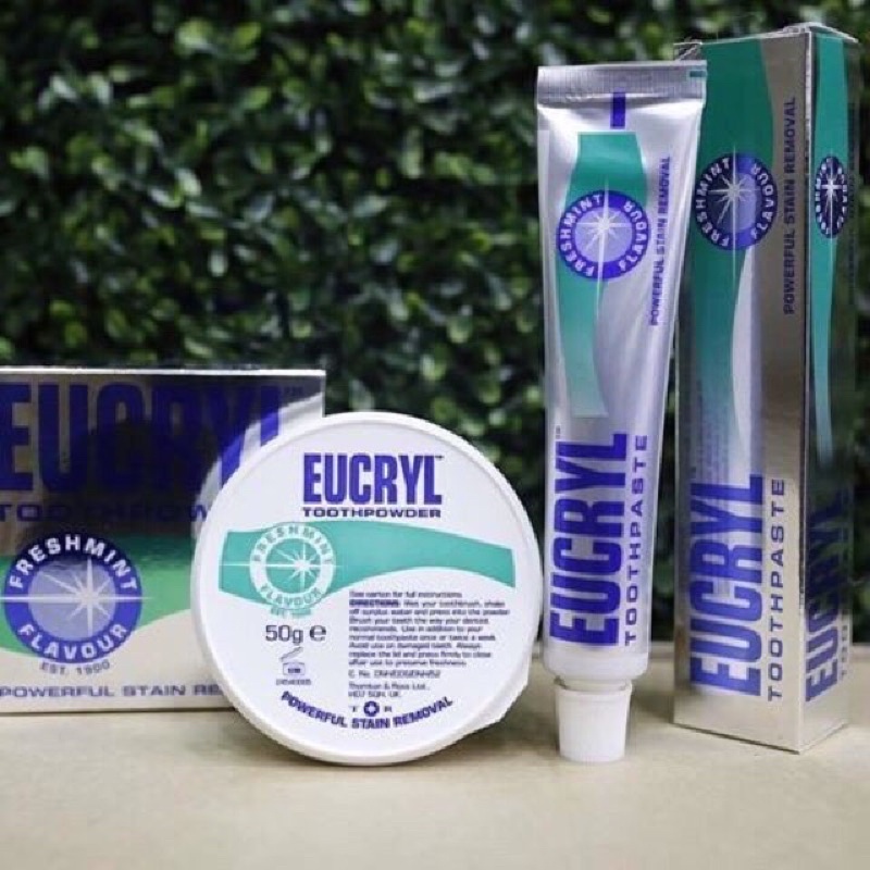 [FREE SHIP] COMBO Kem Và Bột Trắng Răng Eucryl Anh quốc