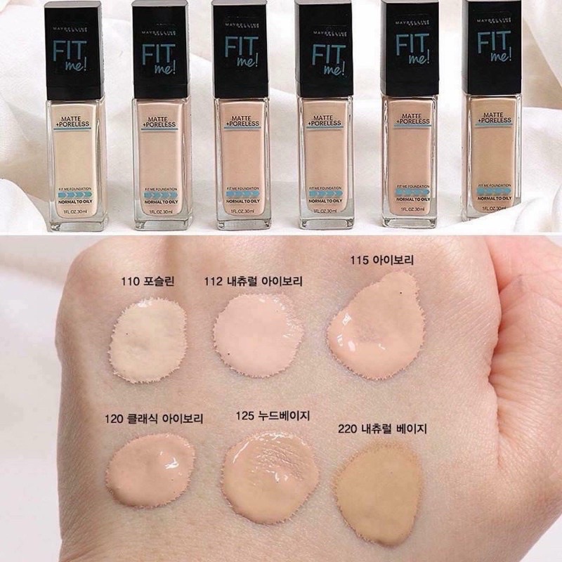 Kem Nền Maybelline Fit Me Mịn Nhẹ Kiềm Dầu Matte Poreless Foundation 30ml