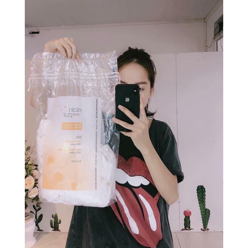 [FREE SHIP] Bông Tẩy Trang Pháp Tetra 500 miếng