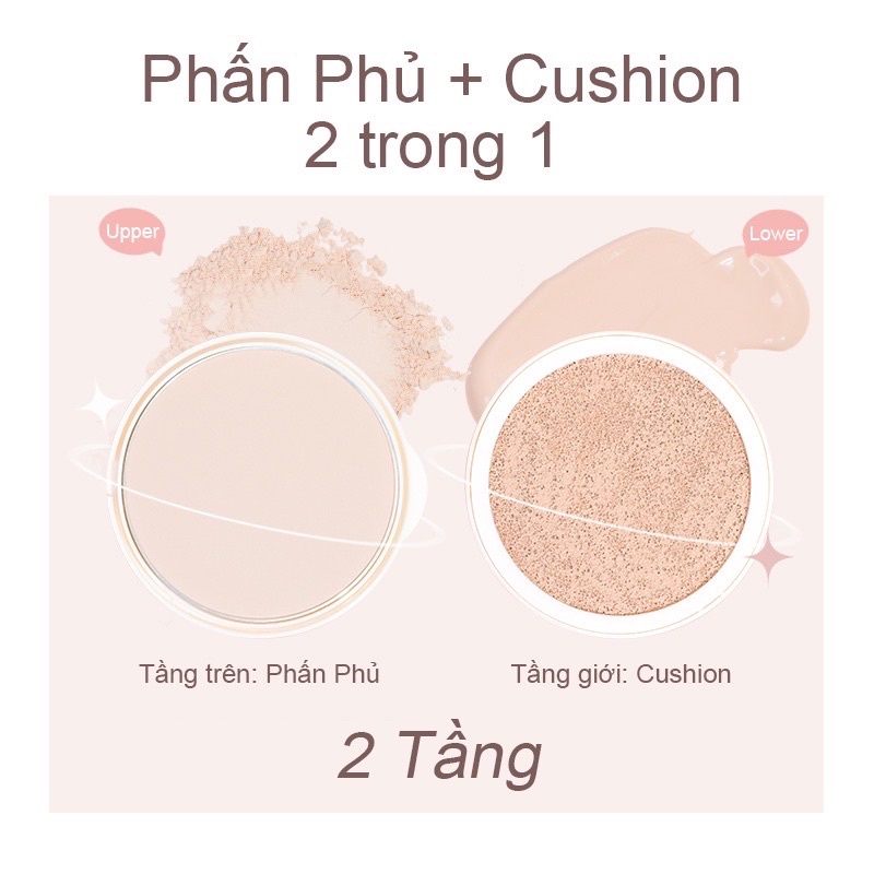 Phấn nước Cushion kèm phấn phủ 2 in 1 Gogotales Light And Nude