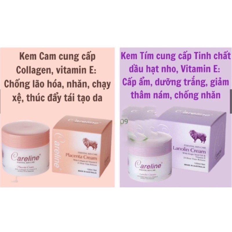[FREE SHIP] Kem dưỡng da nhau thai cừu Careline Úc