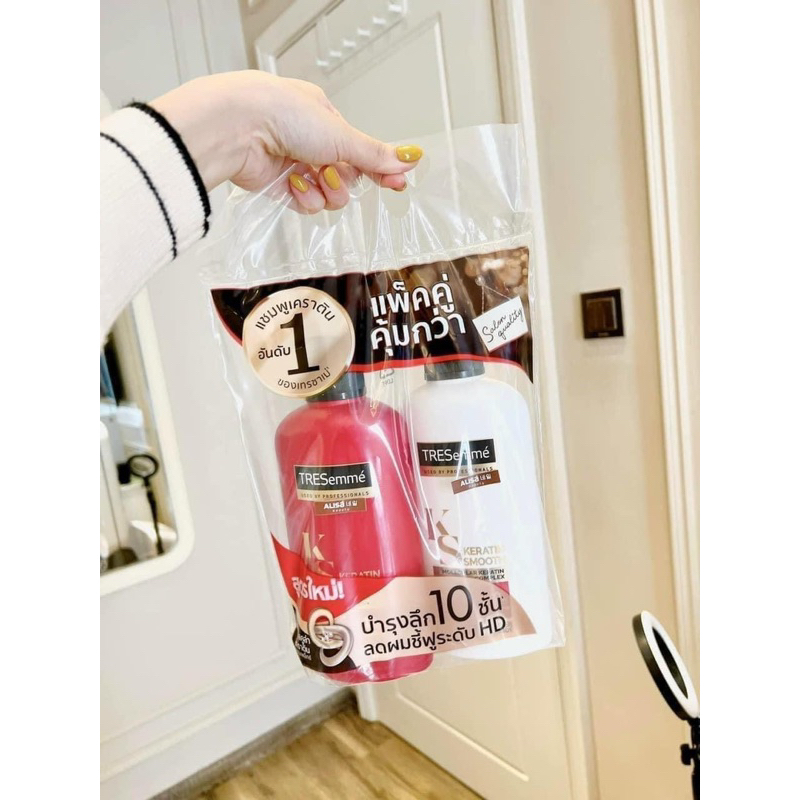 Bộ Dầu Gội & Dầu Xả Tresemme KERATIN SMOOTH 400ml Giúp Tóc Suôn Mượt Thái Lan