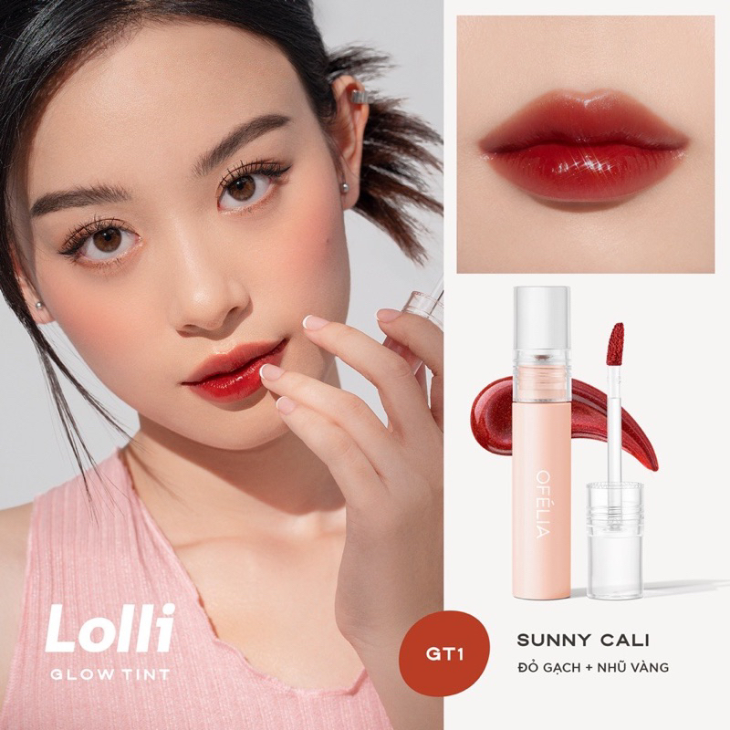 [OFÉLIA] Son Tint Bóng Lâu Trôi Cho Đôi Môi Căng Mọng Ofélia Lolli Glow Tint 3.9g Zulia Cosmetics