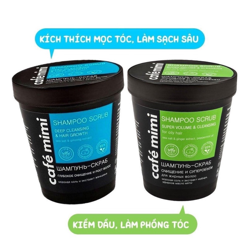 Dầu gội - Tẩy da chết da đầu Cafe Mimi Shampoo Scrub - Café Mimi