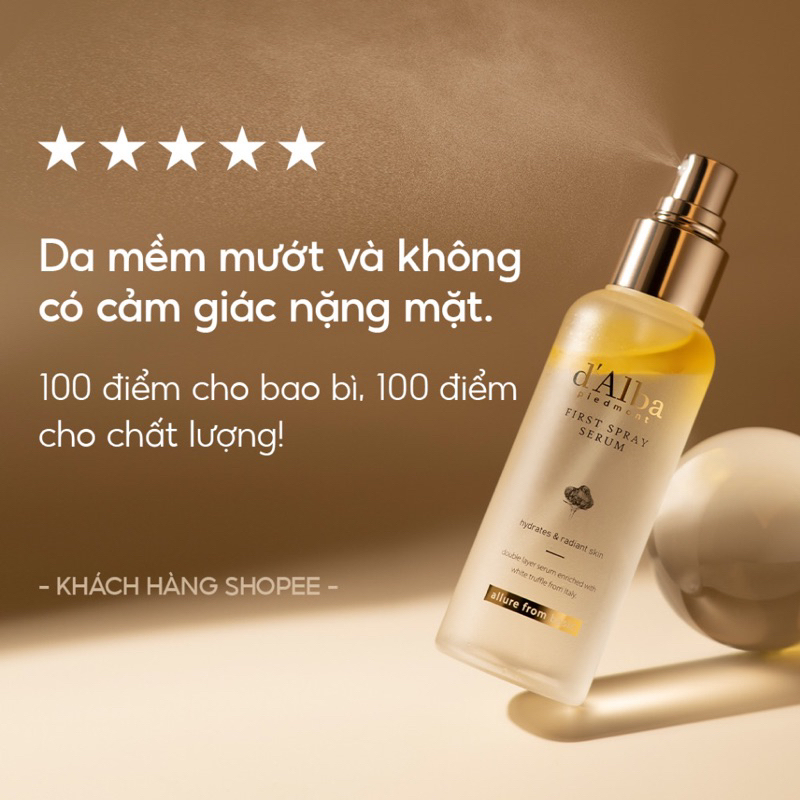 Xịt khoáng serum D'ALBA Căng Bóng Da dưỡng ẩm 100ml
